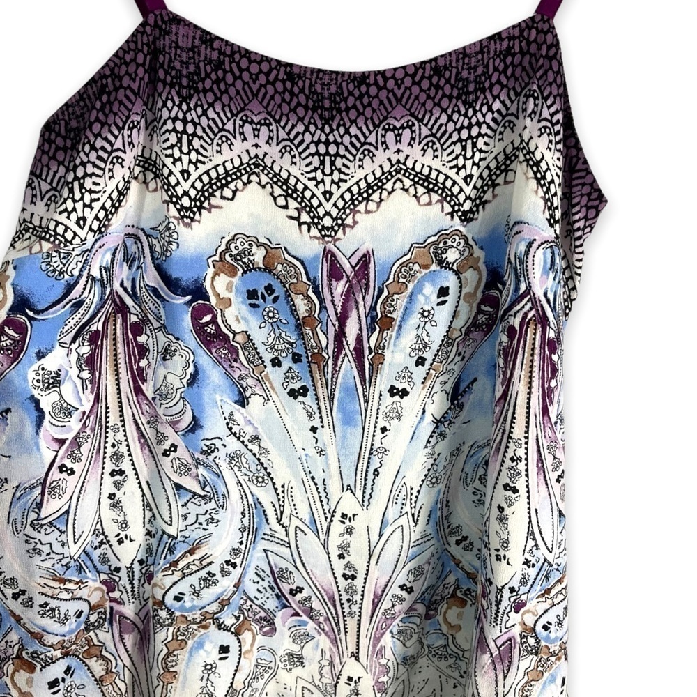 4 for $20 SALE! White House Black Market Printed Cami, Purple Paisley, Size XS - Picture 5 of 11